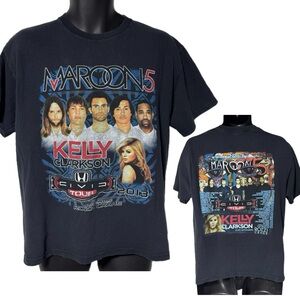 Maroon 5 Kelly Clarkson 2013 Civic Tour Double Sided Tee T Shirt L